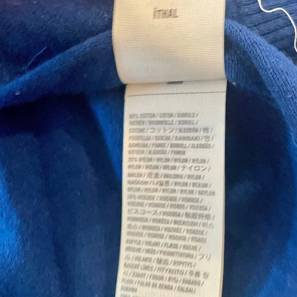 Abercrombie & Fitch Women’s Blue Ruffled Detailed Long Sleeve Cardigan SZ L - Picture 3 of 11